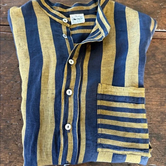 Lea Bottega di Brunelli Medium men unisex long sleeve Linen shirt handmade Italy - Picture 10 of 10